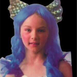 Jacobson Blue Mermaid Wig & Headpiece Costume 3/$35
